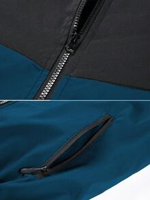 Setelan Olahraga Pria Bertudung untuk Musim Semi dan Gugur, Desain Bordir, Cocok untuk Jalanan, Olahraga Lari, Berkemah, Bersepeda, Dua Potong - Royal Blue - View 4