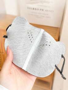 1PCCute Bear Ear Plush Winter Face Cover Soft Fuzzy Windproof Warm Fashion Accessory For Small Face - Multicolor - View 6