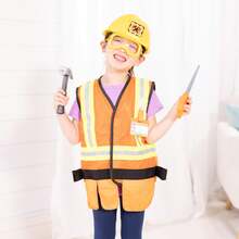 Melissa & Doug Construction Worker Role Play Costume Dress-Up Set (6 Pcs) - Construction Worker Costume - View 2