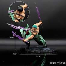 bandai 1 buah Figur Zoro Gaya Tiga Pedang, Ornamen Meja Kantor 3000 Dunia, Rakitan Model Anime 2D - MultiWarna - View 5