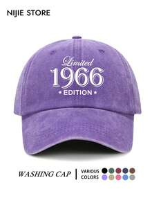 1pc "1966EDITION" Funny Letter Print Design Baseball Cap, Lightweight Comfortable Adjustable Sun Protection Multi-Function Baseball Cap, Vintage Washed Cap, Unisex Baseball Cap, Suitable For Daily Wear, Commuting, Outdoor Activities And Other Occasions - A - View 11
