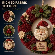 IAGREEA Kit DIY Karangan Bunga Kain 3D untuk Dewasa - Cocok untuk Pemula, Dekorasi Gantung Natal untuk Pintu Depan, Jendela, dan Dinding. Dekorasi Rumah Penting, Hadiah Natal Sempurna, Cocok untuk Dekorasi Pintu Buatan Tangan Dewasa. - A - View 3