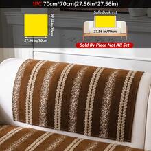 1Pc Anti-Scratch Striped Sofa Pad, Textured Woven Couch Cover, Pet-Friendly Non Slip Sofa Protector For Home Decor - Multicolor - View 12