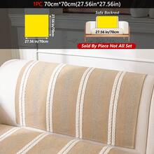1Pc Anti-Scratch Striped Sofa Pad, Textured Woven Couch Cover, Pet-Friendly Non Slip Sofa Protector For Home Decor - Multicolor - View 33