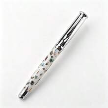 Shell Inlaid Fountain Pen Luxury Metal Silver Nib Writing Pen Vintage Business Office Signature Gift Pen For Men Women - 1308 - View 3