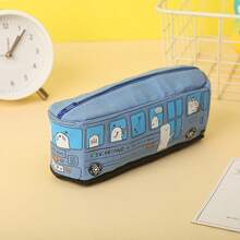 1pc Creative Cartoon Style Large Capacity Bus Shaped Pencil Case For Students, Korean Style - Multicolor - View 14