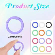 1/10/30/50/60pcs Random Color Zinc Alloy Spring O-Ring - Keychain Making Accessories, Keychain Pendant, Bag Pendant, Wallet Pendant, Wallet Accessories, Carabiner Clip, Durable Metal Quick Release Buckle, Suitable For DIY Keychain, Shoulder Strap, Leash | Easy Open/Close - O-ring Keychain - View 6