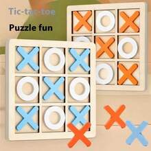 10pcs XO Tic Tac Toe Wooden Puzzle Toy Logic Thinking Training Two-Player Interactive Desktop Game Birthday Gift Holiday Gift Gift Halloween Gift Christmas Gift - Multicolor - View 7