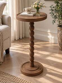 Ins Style Vintage Wooden Small Round Table Creative Tanghulu Bubble Leg Sofa Coffee Table (Sofa Side Table) Mini Coffee Table, Table, Round Table, Bedroom Nightstand, Small Apartment Living Room Corner Table Multi-Functional Storage Stand, Also Can Be Used As Service Desk - Multicolor - View 8