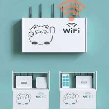 Wireless WiFi Router Storage Box, Large Capacity Multi-Layer Storage Box, Wall-Mounted Router Cable Box, Shelf Storage Organizer Box, Wall-Mounted Router Cable Box, Shelf Storage Organizer Box, Phone Holder, Desktop Phone Holder Box - Multicolor - View 4