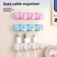 1/3/6/12pcs Self-Adhesive Cable Organizer With Switch, Suitable For Office Desk, Bedside, Wall, Car, Dorm And Office Scenarios, Applicable For Data Cable/Earphone Cable/Charging Cable, Bedside Cable Storage Organizer, Can Keep Desktop Neat And Organized, Essential Item For Back To School Season - View 3