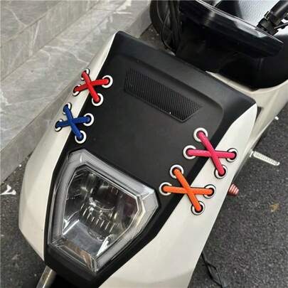 1 buah Stiker Decal Motor Desain 3D Stiker Dekoratif Stiker Vinyl Stiker Tali Sepatu Silang Lucu Stiker Tali Sepatu Lucu Stiker Mobil