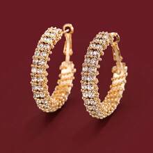 1 Pair Minimalist Double Row Cubic Zirconia Stud Earrings For Women - Multicolor - View 1
