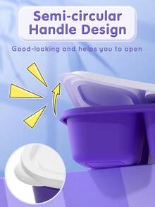 Portable Food Container With Cartoon Embossed Design, Sealed Storage Container For Home Casual Meals, Suitable For Banquets, Weddings And Daily Family Use, Oven And Microwave - Multicolor - View 6