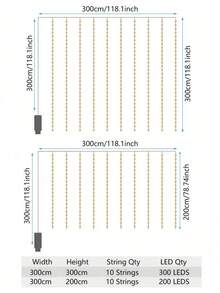 6 buah Lampu Hias Tirai LED, 8 Mode Pencahayaan dengan Kontrol Jarak Jauh, Lampu Peri, Bertenaga USB, Tahan Air, Cocok untuk Natal, Pernikahan, Pesta, Rumah, Taman, Kamar Tidur, Dekorasi Dinding - Lampu Tirai - View 11