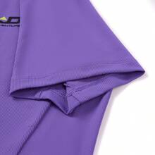 LI-NING Kaos Lengan Pendek Pria Reflektif Cepat Kering Sejuk Atletik Lengan Pendek ATSW153 - Ungu Galaksi - View 7
