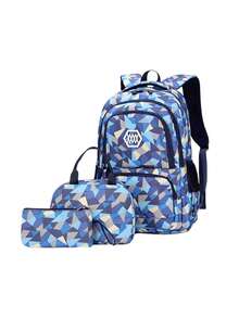 1 Set Plaid Print Backpack, Large Capacity Multi-Compartment Design, Dual Zipper Closure, Suitable For Daily Use And Travel - A - View 10