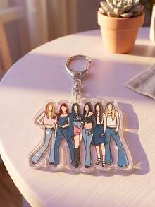 1pc/6pcs Katseye Girl Group Acrylic Keyring Packs, Can Be Used As Backpack Charm, Car Keychain Or Fan Collectible, Suitable For Daily Wear, Concert Support, Fan Meeting, Also A Special Gift For Fan Friends, Applicable For All Seasons. - Multicolor - View 10
