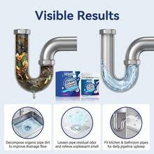 JAYSUING Pipe Unclogger, Dissolves Grease, Food Residue And Pipe Accessories, Regular Use Can Reduce Recurrent Pipe Clogging, Dissolves Pipe Blockages, Improves Slow Drainage And Water Accumulation Problems, Suitable For Kitchen, Bathroom And Various Pipe Issues - Powdery - View 2