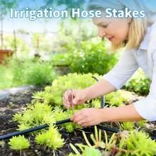U-Shaped Garden Ground Stakes, Heavy Duty Fence Post Stakes, Galvanized Landscape Ground Pins For Lawn Fixing And Isolation - Multicolor - View 2