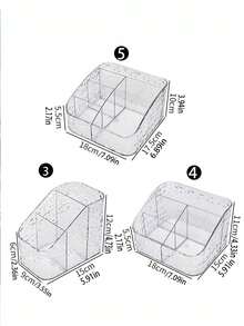 1pc Makeup Storage Box, Lipstick Holder, A Box For Storing Cosmetics, A Container For Organizing Girl's Makeup Brushes, A Container For Storing Hair Accessories, A Compartmentalized Box For Storing Hair Bands, Hair Clips And Hair Bows - Multicolor - View 3