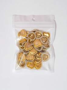 20/35/60/95pcs/Bag Mixed Color, Solid Color Heart-Shaped Rhinestone Decor With Gold Base, Suitable For Phone Cases, Bags, Shoes, Clothing Accessories And Jewelry Making DIY Crafts, Multiple Colors Available - Heart-shaped Diamond - View 23