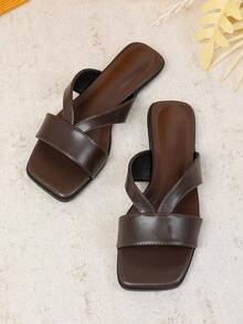 Women's Flat Sandals Spring Summer New Versatile Soft Sole Beach Slide Sandals Fashion Roman Sandals - Brown - View 4