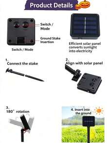 Christmas Solar String Lights, Waterproof Solar LED Ground Stake Lights, 8 Lighting Modes Auto Charging, 8 Hours Working Time, Cute Santa Claus And Reindeer Pattern Design, Suitable For Yard, Flower Bed, Pathway, Porch And Christmas Party Decoration - Multicolor - View 9
