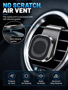 1PC Strong Magnetic Car Air Vent Phone Holder, 360° Rotation Stable And Anti-Shake One-Handed Operation, Easy Installation Car Specific Compatible With Iphone Android Phones, Must-Have, Car Phone Mount, Air Vent Holder, Road Trip, Father's Day, Memorial Day - F20 - View 5