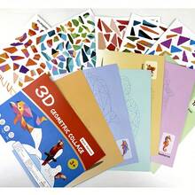 1pc Sticker Puzzle - Children's 3D Geometric Collage Handmade DIY Intellectual Puzzle Sticker, Focus Training Early Education Educational Toy, Educational Activity Book, Suitable For Adults, Cultivate Creativity And Motor Skills, Includes Animals, Shapes, Colors - Birthday, Christmas, Halloween Gifts - Multicolor - View 5