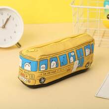 1pc Creative Cartoon Style Large Capacity Bus Shaped Pencil Case For Students, Korean Style - Multicolor - View 9