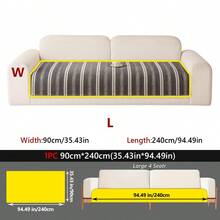 1Pc Anti-Scratch Striped Sofa Pad, Textured Woven Couch Cover, Pet-Friendly Non Slip Sofa Protector For Home Decor - Multicolor - View 28