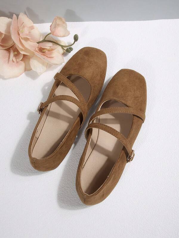 Women's Fashion Flat Shoes, Comfortable, Versatile Casual Shoes, Square Toe Comfortable Flat Shoes, Suitable For All Seasons