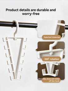 1/3pcs Multi-Hook Space-Saving Hanger, Foldable Multi-Layer Clothing Storage Hook, Closet Organizer, Multi-Function Hat, Belt, Tie, Accessory Hanging Rack - View 7