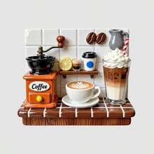 3D Embossed Coffee Machine Fridge Magnet, Personalized Cute Creative Gift Decoration Magnetic Souvenir, These Exquisite Fridge Magnets Are Excellent Creative Gifts, Can Be Used To Decorate Kitchen, Whiteboard, Storage Cabinet, Refrigerator, Also For Home Decor - Style 1 - View 6