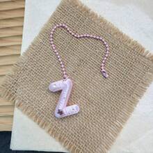 You Can Make Your Own White Diamond Letter Car Rearview Mirror Hanger. It Features A Silver Bead Chain Design, With An Elegant Shiny Cream Texture. It Can Be Easily Hung On The Car's Rearview Mirror And Is A Charming Interior Decoration For Your Car. - Letter Pendant - View 18