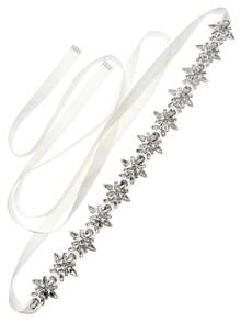 1pc Rhinestone Decor Dress Belt, Sparkly Crystal Ribbon Waist Sash For Women Evening Gown Wedding Party - Multicolor - View 10