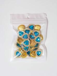 20/35/60/95pcs/Bag Mixed Color, Solid Color Heart-Shaped Rhinestone Decor With Gold Base, Suitable For Phone Cases, Bags, Shoes, Clothing Accessories And Jewelry Making DIY Crafts, Multiple Colors Available - Heart-shaped Diamond - View 66