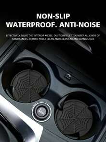 1pc/2pcs Car Cup Holder Anti-Slip Mat Creative Spider Web Design Car Cup Coaster Anti-Slip Round Universal - Multicolor - View 12