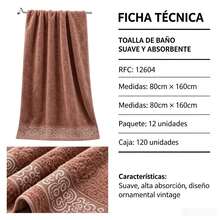 Juego toalla baño floral suave absorbente envio ve mezcla colores - Negro - Ver 2