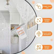 SOKANY Rubber Cotton Mop, Hands-Free Slouchy Mop, Strong Water Absorption, One-Click Cleaning, Wet & Dry Use, Single-Hand Operation, Foldable Storage, Suitable For Home Kitchen/Bathroom/Glass Cleaning And More - Mini Mop - View 10