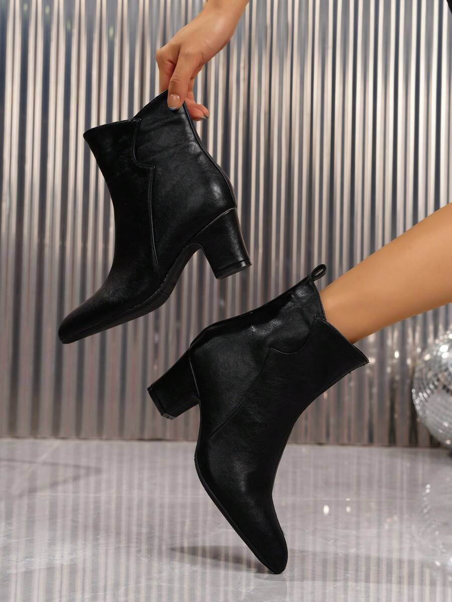 Women's Elegant Fashion Mid-Calf Boots, Perfect Gift For Girlfriend - Black - View 1