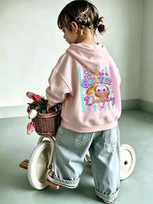 Girls Cute You're A Glitter Dumpling Graphic Sweatshirt, Sweet Long Sleeve Pullover Sweatshirt, Suitable For Autumn/Winter - Pink - View 11