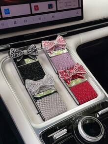 1PC Fashion Shiny Car Armrest Box Card ID Coin Storage Box Multifunctional Luxury Women's Cigarette Case - Multicolor - View 6