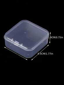 2pcs Transparent Plastic Square Boxes, 4.5cm/1.77in, Clear Storage Boxes With Hinged Lids, Small Bead Storage Boxes, Mini Organizer Boxes, Suitable For DIY Crafts, Jewelry And Other Small Items, Back To School Essential - Clear - View 2