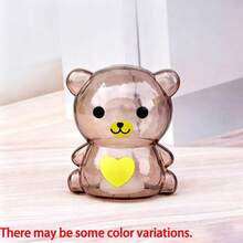 1pc Heart Pattern Bear Design Piggy Bank, Cartoon Cute Coin Box, Home Decor - Multicolor - View 8