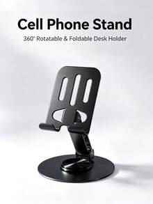 1pc/Adjustable Rotating Phone Stand Waterproof ABS Desktop Tripod, Phone Video/Live Streaming Stand, Effortless Stand, Phone Holder (Refer To Page Video For Installation Steps), Gift, Present, Fixed Stand - Black - View 12