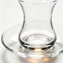 6pcs Set, 125ml Capacity, 9cm Height, 6cm Diameter, Thickened Non-Slip Heat-Resistant High Borosilicate Glass Tulip Tea Cups (With Matching Glass Saucers), Minimalist Transparent Style, Fully Transparent Without Pattern, Waist-Tapered Tulip Shape, Rounded Rolled Rim, Ergonomic Grip, Suitable For Black Tea, Fruit Tea, Home Afternoon Tea, Breakfast, Guest Reception, Holiday Gatherings, Daily Drinking - Multicolor - View 3