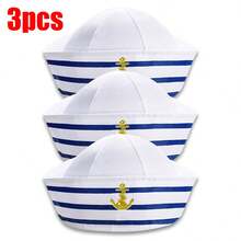 Blue And White Sailboat Captain Hat, Unisex, Suitable For Halloween Costume Accessory And Party Decoration - Multicolor - View 15