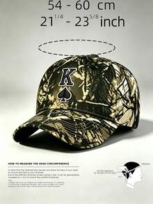 1pc Gothic Men Camo Hat King Of Spades Embroidery Baseball Cap Adjustable Design Stylish Hiking Hat Great For Parties, Hiking, And Sun Protection - Camouflage - View 10